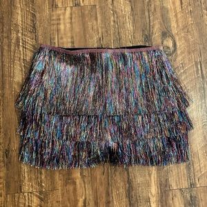 Nasty Gal Sparkle Fringe skirt